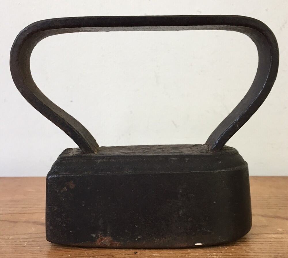 Vtg Antique Primitive Sad Clothes Iron Farmhouse Decor Doorstop Mahony Troy NY
